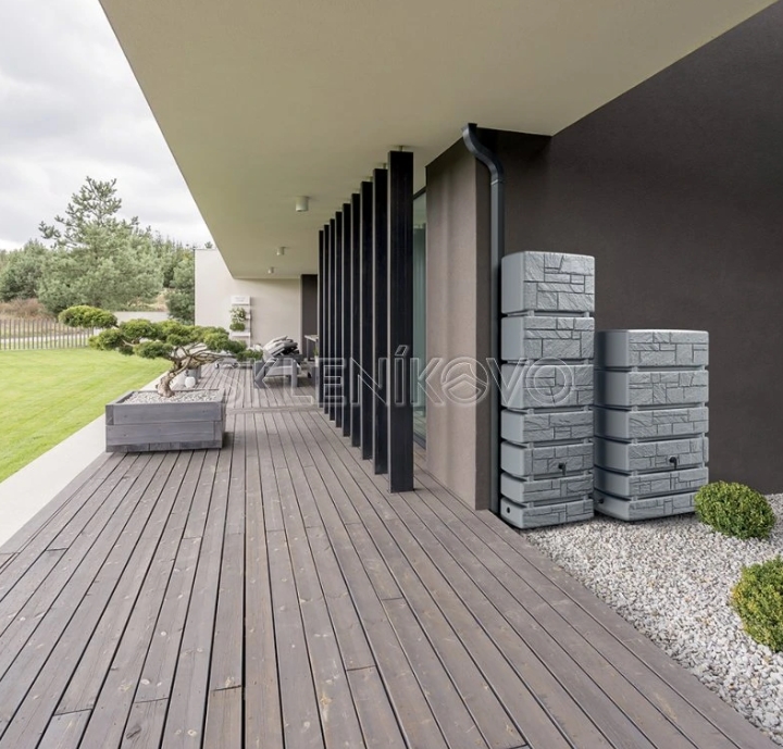 Plastový sud na vodu TOWER STONE svetlo sivý 350 L